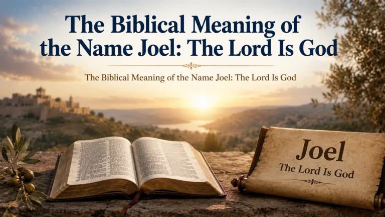 The Biblical Meaning of the Name Joel: The Lord Is God